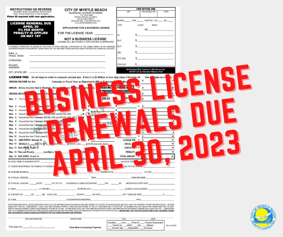 business license renewals due april 30, 2023
